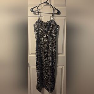 a new day Black and White Patterned Midi Dress